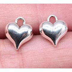 Heart Silver Tone Charms - 3 Pack