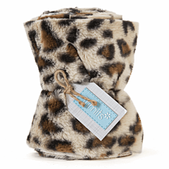 Faux Fur Trim - Leopard Cream 14cm W  *** HALF Metre ***