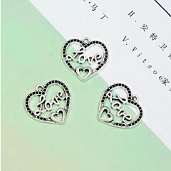 Love Heart Charms each