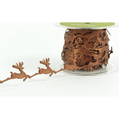 EX32 - Brown Cut-Out Reindeer Shapes Ribbon