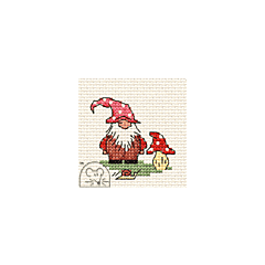 Mouseloft Gnome with Toadstool Cross Stitch Kit - 004-S02stl