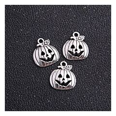 Pumpkin Silver Tone Charms 3 Pack