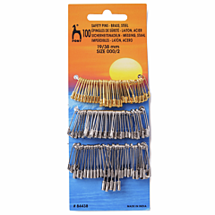 Pony Safety Pins 100Pk Assorted