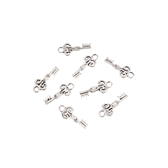 Key B Silver Tone Charms - 3 Pack