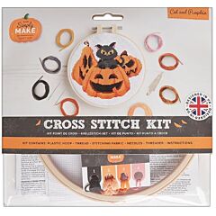 Cat & Pumpkin Halloween Cross Stitch Kit