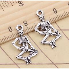 Silver Toned Skeleton Charm x 3