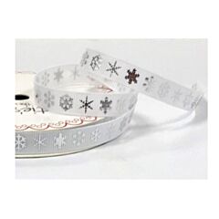 9mm Snowflake Silver Ribbon