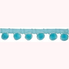 Pale Blue Pom Pom Trim 