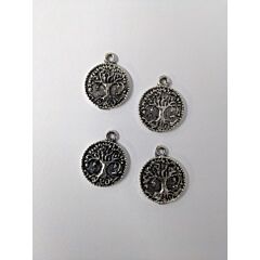 Tree Of Life Silver Toned Charm x3