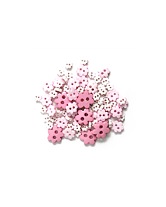 Craft Buttons - Pink Flowers (2.5g Pack)