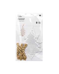8 Rico Stitchable Christmas Shapes - White
