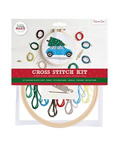  Simply Make Large Cross Stitch Kit - Tree on Car
