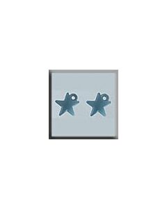 Mill Hill Glass Treasures 12045 - Very Small Domed Medium Star Matte Aqua