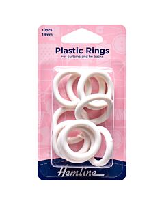 19mm Plastic Rings: 10 Pieces