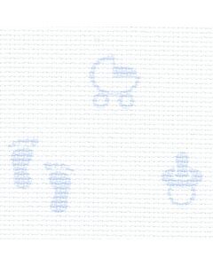14 Count Aida White with Blue Baby Motifs