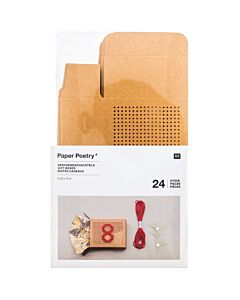 Stitchable Kraft Advent Boxes - 24 boxes