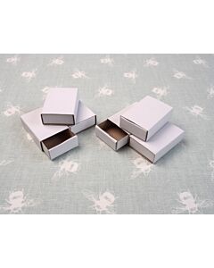 6 White Card Matchboxes