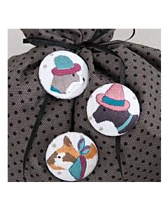 Rico Cat Buttons Embroidery Kit