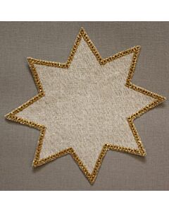 20cm Star Crochet Doilies - White/Gold 20cm / 7.5in