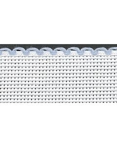 1.5in / 3cm White / Light Blue Edged Aida Band - 1m