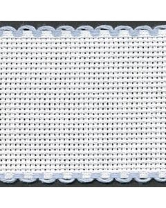 2in / 5cm White / Light Blue Edged Aida Band - half metre