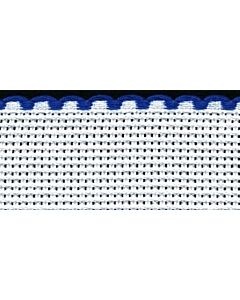 3in / 8cm White / Royal Blue Edged Aida Band - 1m