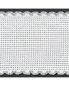 2in / 5cm White / Silver Edged Aida Band - 1m