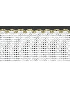 1.5in / 3cm White / Gold Edged Aida Band - 1m
