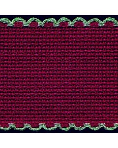 2in / 5cm Burgundy / Gold Edged Aida Band - 1m