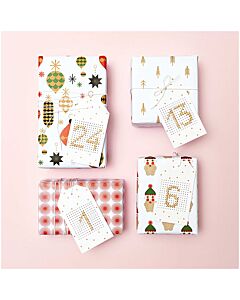 24 Rico Stitchable White Embroidery with Star detail Tags and Gold Thread