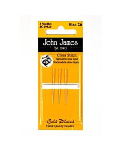 John James Gold Plated Tapestry Needles - Size 22 (3 Needles)