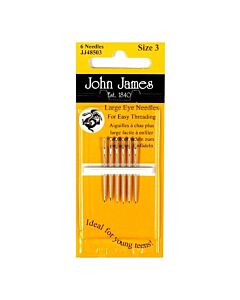 John James Large Eye Needles - Size 3 (6 Needles)