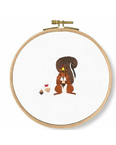 DMC Acorns Squirrel Printed Embroidery Kit - TB121 - 25% off RRP