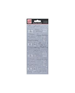 Docraft Anita's Happy Birthday Outline Stickers - Silver
