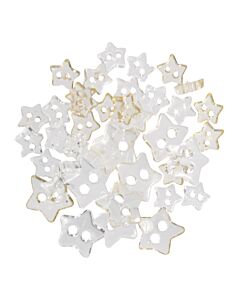 Craft Buttons - White transparent Stars (1.5g Pack)