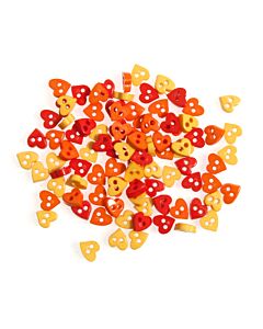 Craft Buttons - Orange & Yellow Hearts (5g Pack)