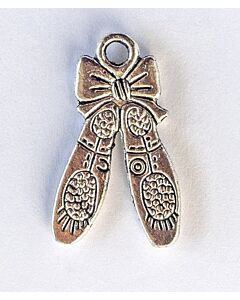 Ballet Shoes Silver Tone Charms - 3 Pack