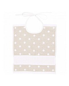 Rico Baby Tie on Bib - Beige/White (30 x 34cm)