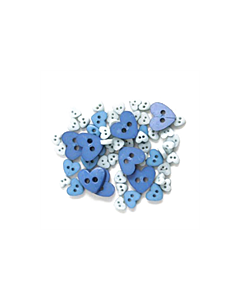 Craft Buttons - Blue Hearts (2.5g Pack)