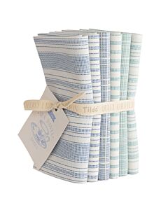 Tilda Fat Quarters: Woven Tea Towel: Blue/Teal