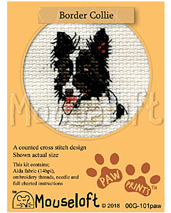 Mouseloft Border Collie Cross Stitch Kit - 00G-101paw