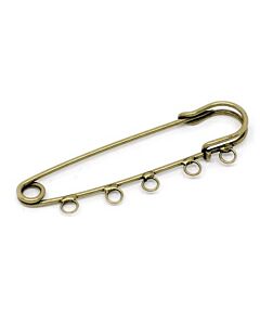 Bronze Tone 5 Hole Brooch Pin