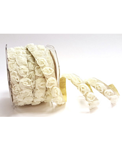 BTB456 Bertie's Bows Ivory 15mm Cut-Edge Self-Adhesive Rosettes 