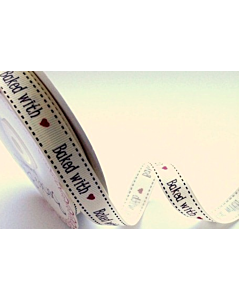 BTB039 - 16mm Baked with Love Cream Grosgrain Ribbon