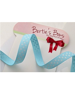 BTB301-05 - 9mm Blue & White Dotty Grosgrain Ribbon