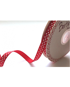 BTB301-04 - 9mm Red & White Dotty Grosgrain Ribbon