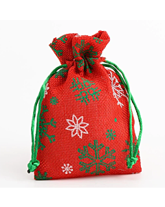 Christmas Red Snowflake Hessian Bags 3 pack