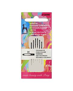 Tapestry Hand Sewing Needles with Colour-Coded Eye Size 24