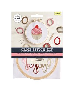 Simply Make Cross Stitch Kit - Cup Cake