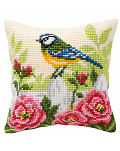 Blue Tit Cross Stitch Cushion Kit - 20% off RRP